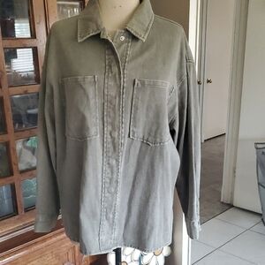 Full Tilt Green Lightweight Shirt Jacket